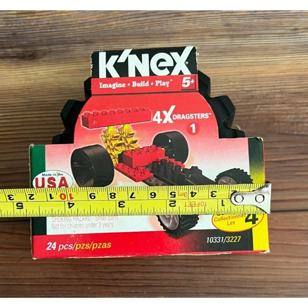 KNEX 4X Dragsters 1 Building Set 10331/3227 Vintage 24 Pcs USA Made Sealed Box